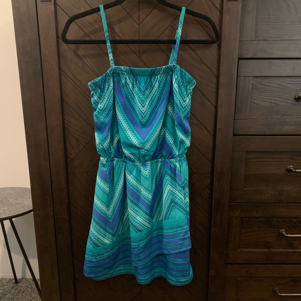Express blue and turquoise dress sz S